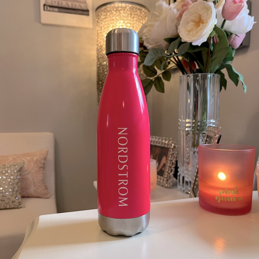Nordstrom Hot Pink Metal Water Bottle.